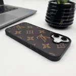 iPhone Series Luxury Brand PU Leather Phone Case Brown