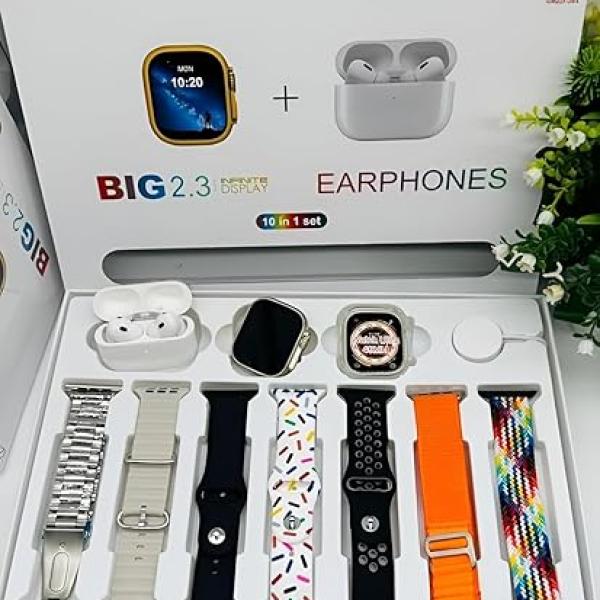 i20 Ultra Max Suit 10 in 1 Smartwatch With Airpods 2 gen