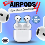 Pods 4 with Active Noise Cancellation: 30-Hour Battery, USB-C & Wireless Charging – Perfect Fit for Apple & Android